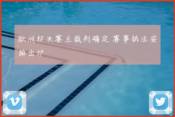 欧洲杯决赛主裁判确定 赛事执法安排出炉